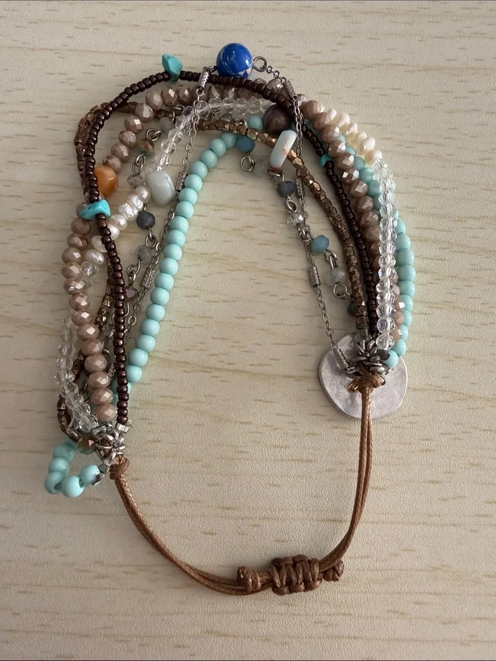 Multi-Strand Turquoise & Gold Bead Wrap Bracelet